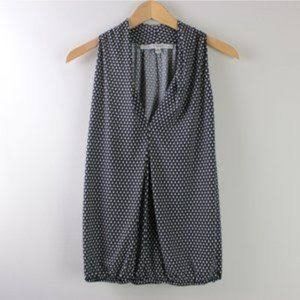 Max Studio Sleeveless Black and White Polka Dot Flowy Top